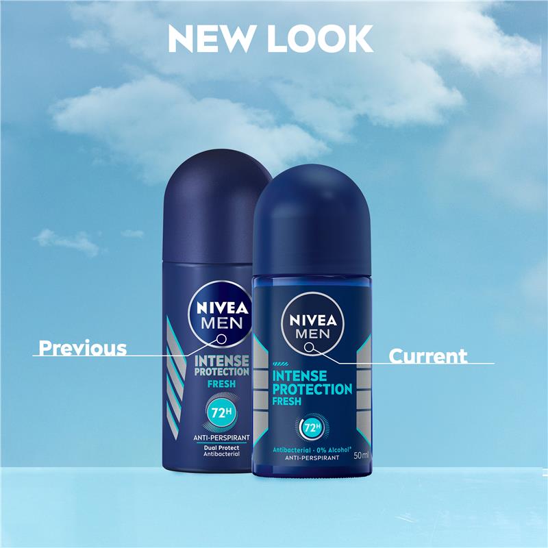 Load image into Gallery viewer, NIVEA MEN Intense Protection Fresh Roll On Deodorant 72H Protection 50ml
