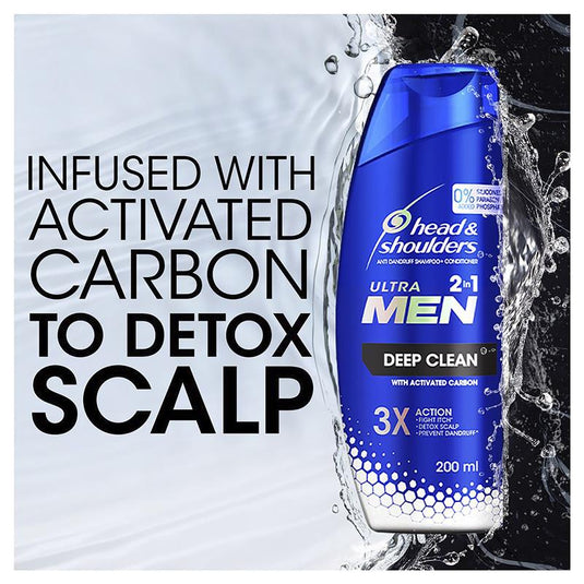 Head & Shoulders Ultramen 2 in 1 Deep Clean Anti Dandruff Shampoo & Conditioner 400ml