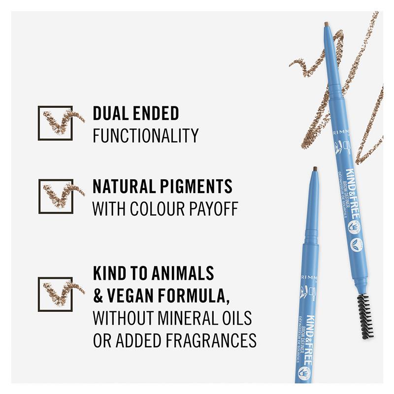 Load image into Gallery viewer, Rimmel London Kind &amp; Free Eyebrow Definer #003 Warm Brown
