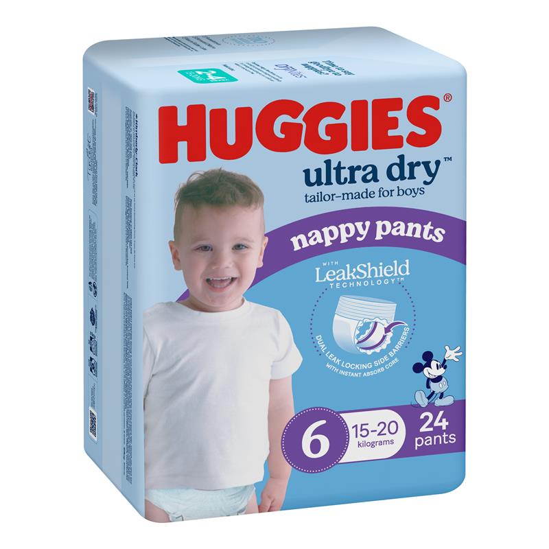 Load image into Gallery viewer, Huggies Ultra Dry Nappy Pants Size 6 15kg &amp; Over Boy 24 Pack

