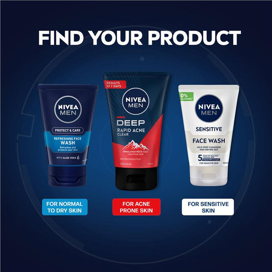 NIVEA MEN Face Wash Deep Rapid Acne Clear 150ml