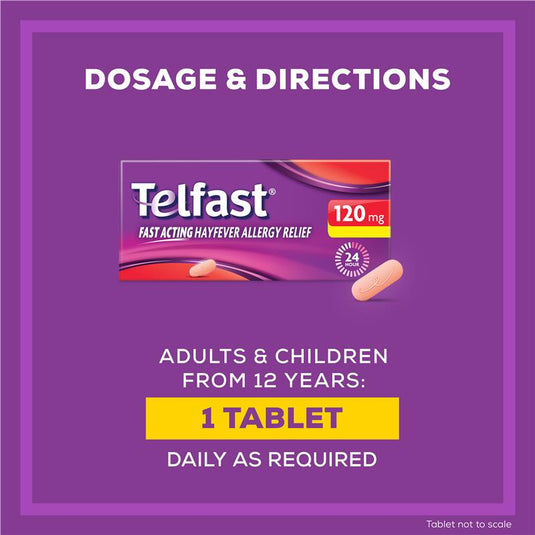 Telfast Hayfever Allergy Tablets 120mg 10 Pack