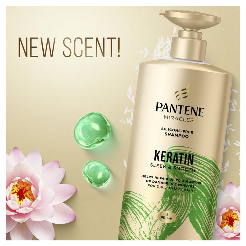 Load image into Gallery viewer, Pantene Miracles Keratin Smooth &amp; Sleek Shampoo 650ml
