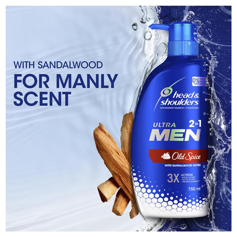 Load image into Gallery viewer, Head &amp; Shoulders Ultramen 2in1 Old Spice Anti Dandruff Shampoo &amp; Conditioner 750ml

