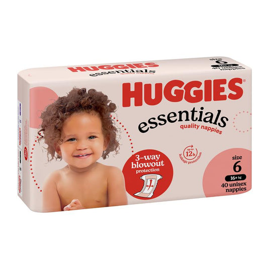Huggies Essentials Size 6 16kg & Over 40 Nappies