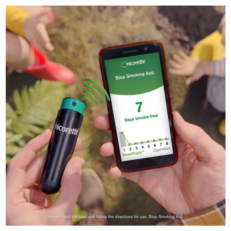 Load image into Gallery viewer, Nicorette Quit Smoking QuickMist SmartTrack Nicotine Mouth Spray Freshmint 150 Pack
