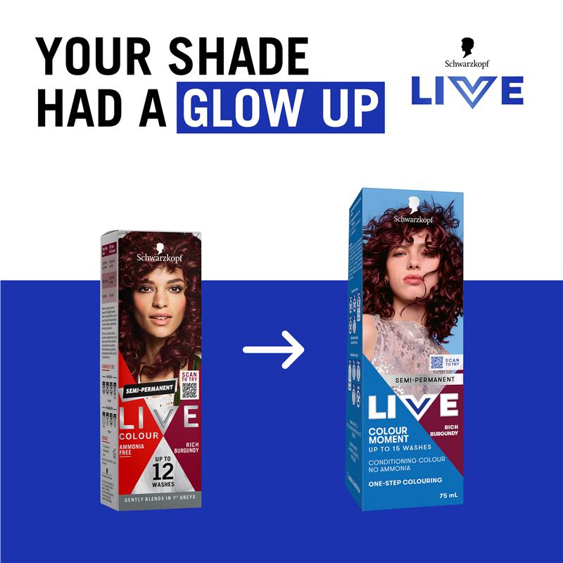 Load image into Gallery viewer, Schwarzkopf LIVE Colour Rich Burgundy Semi Permanent 75ml
