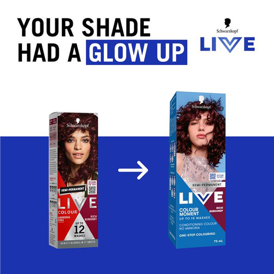 Schwarzkopf LIVE Colour Rich Burgundy Semi Permanent 75ml