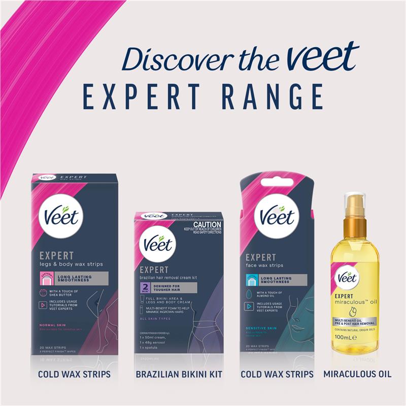 Load image into Gallery viewer, Veet Expert Cold Wax Leg &amp; Body 20 Pack
