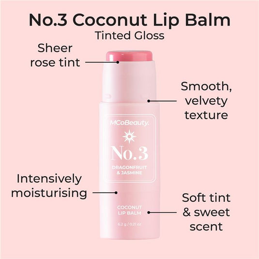 MCoBeauty Coconut Lip Balm No. 3 Dragonfruit & Jasmine