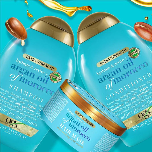 OGX Extra Strength Hydrate & Repair + Shine Argan Oil of Morocco Hair Mask For Damaged Hair 300mL