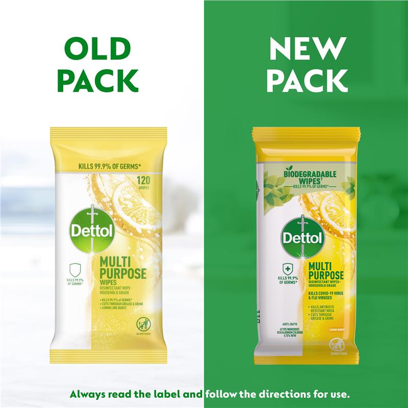 Load image into Gallery viewer, Dettol Multipurpose Wipes Lemon Burst 110 Pack
