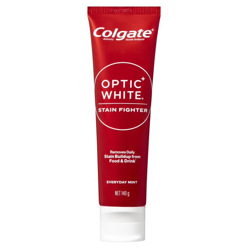 Load image into Gallery viewer, Colgate Optic White Stain Fighter Teeth Whitening Toothpaste Sparkling White with Hydrogen Peroxide 140g
