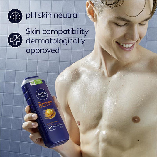 NIVEA MEN Sport 3-IN-1 Shower Gel Body Wash 500ml