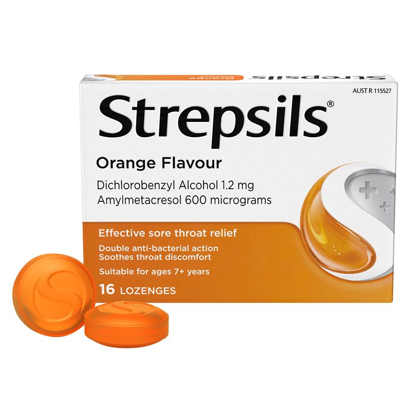 Load image into Gallery viewer, Strepsils Soothing Lozenges Orange 16pk Sore Throat Double Antibacterial
