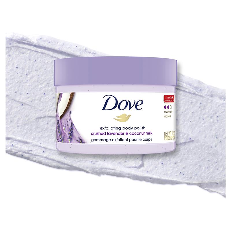Load image into Gallery viewer, Dove Exfoliating Body Polish Crushed Lavender And Coconut Milk 298g
