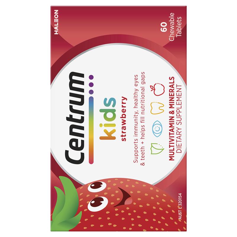 Load image into Gallery viewer, Centrum Kids Multi Vitamin 60 Strawberry Tablets
