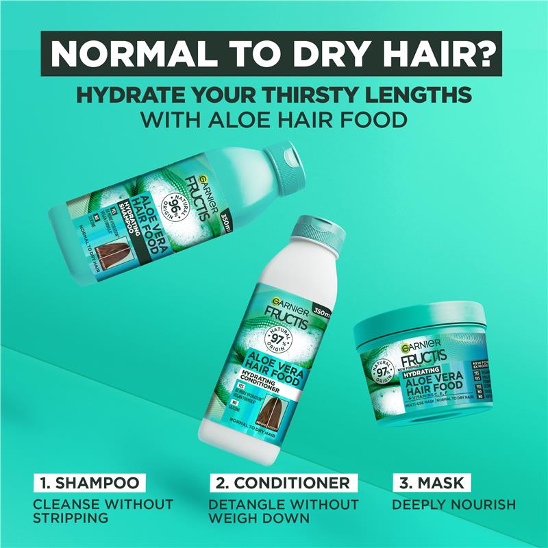 Load image into Gallery viewer, Garnier Fructis Hair Food Hydrating Aloe Vera Shampoo For Normal Hair 350ml
