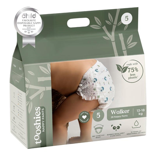 Tooshies Eco Nappy Pants Size 5 Walker 13-18kg 28 Pack