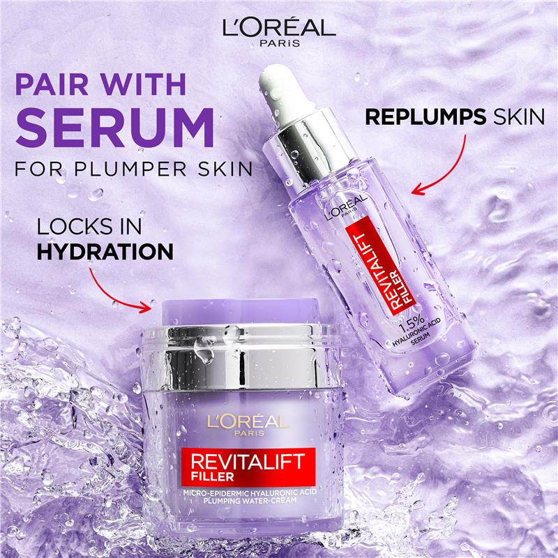 Load image into Gallery viewer, L'Oreal Paris Revitalift Filler Plumping Water Cream Hyaluronic Acid 50ml
