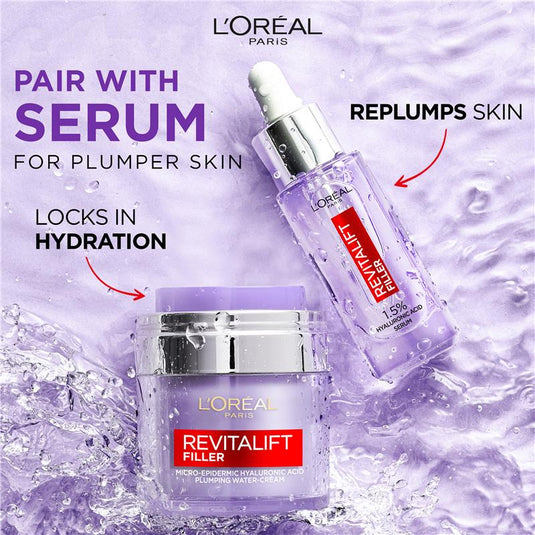 L'Oreal Paris Revitalift Filler Plumping Water Cream Hyaluronic Acid 50ml