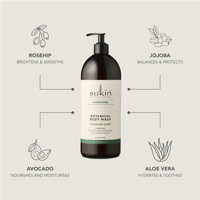Load image into Gallery viewer, Sukin Signature Botanical Body Wash Pump 1 Litre
