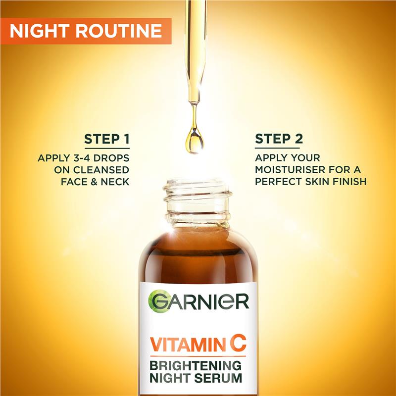 Load image into Gallery viewer, Garnier Skin Active Vitamin C Brightening Night Serum 30ml
