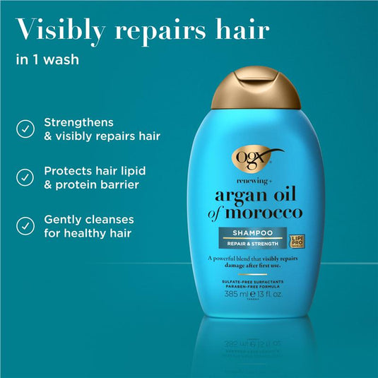Ogx Renewing + Repairing & Shine Argan Oil of Morocco Shampoo For Dry & Damaged Hair 385mL