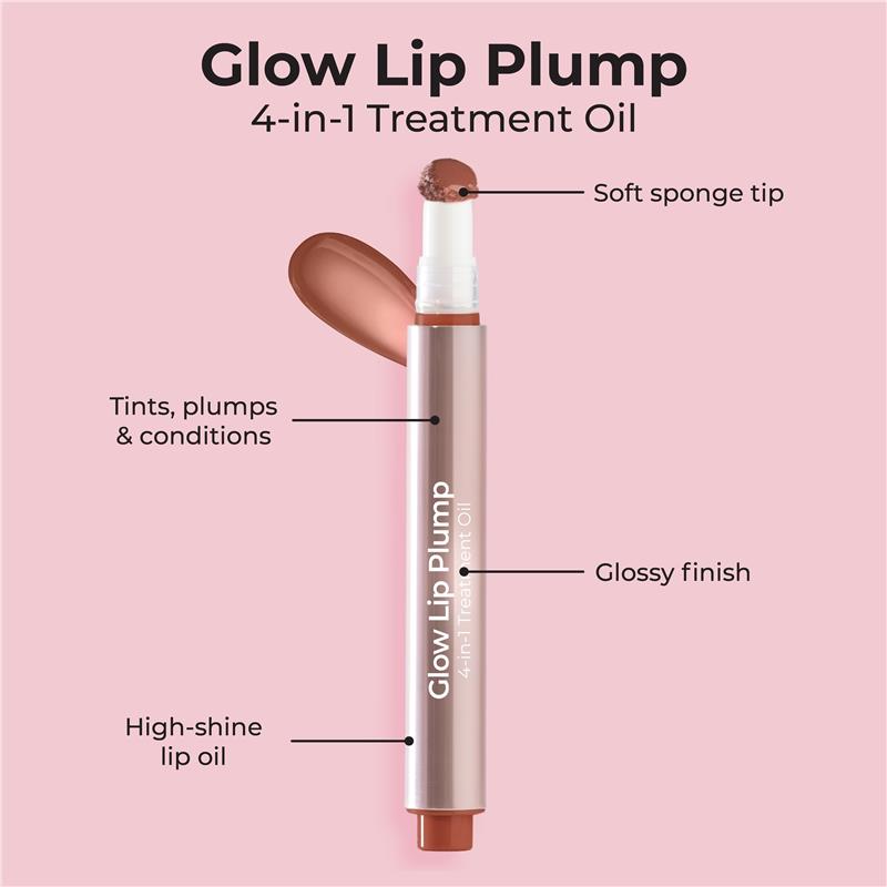 Load image into Gallery viewer, MCoBeauty Glow Lip Plump 4-in-1 Treatment Oil Angel Nude Brown
