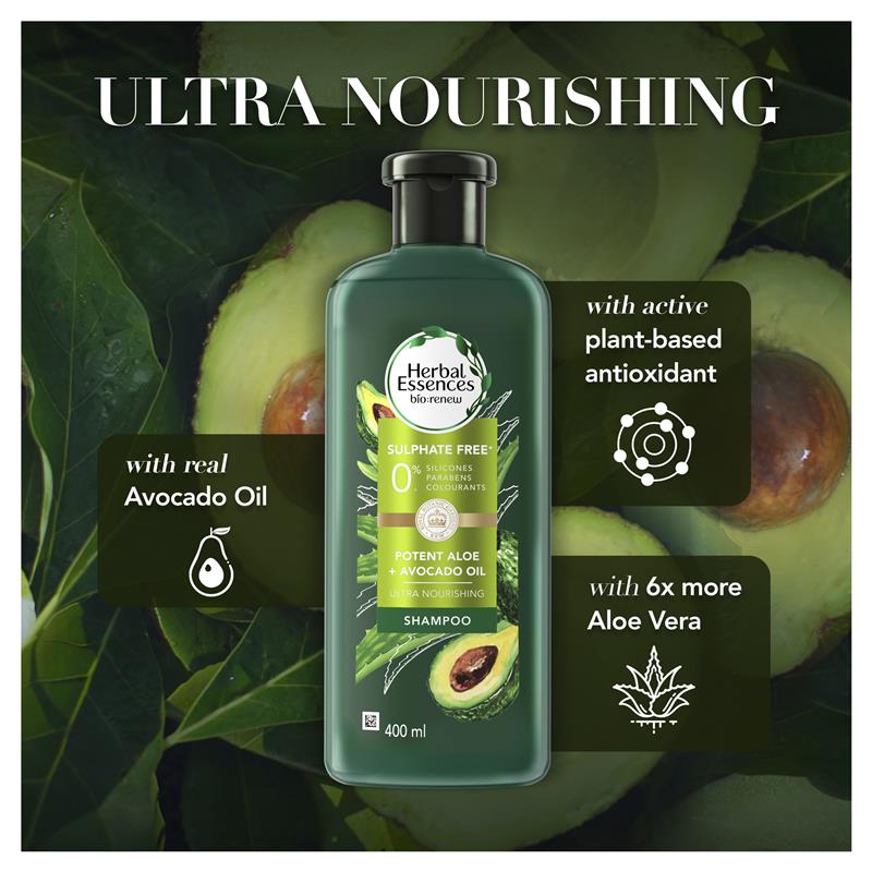Load image into Gallery viewer, Herbal Essences Bio Renew Potent Aloe + Avocado Oil Hair &amp; Scalp Shampoo 400ml
