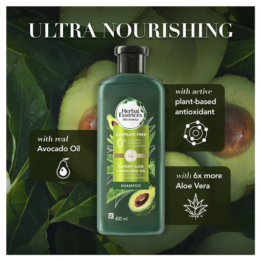 Herbal Essences Bio Renew Potent Aloe + Avocado Oil Hair & Scalp Shampoo 400ml
