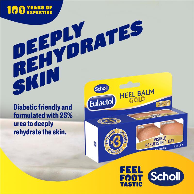 Load image into Gallery viewer, Scholl Eulactol Heel Balm Gold 60ml
