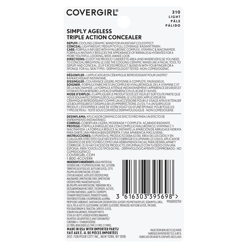 Load image into Gallery viewer, Covergirl Simply Ageless Triple Action Concealer 310 Light 7.3ml
