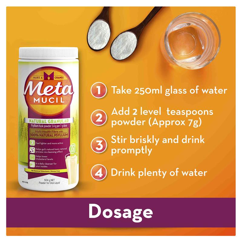 Load image into Gallery viewer, Metamucil Fibre Supplement Regular 72 Dose 504g
