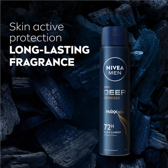 NIVEA MEN Deep Espresso Aerosol Deodorant 72H Protection 250ml
