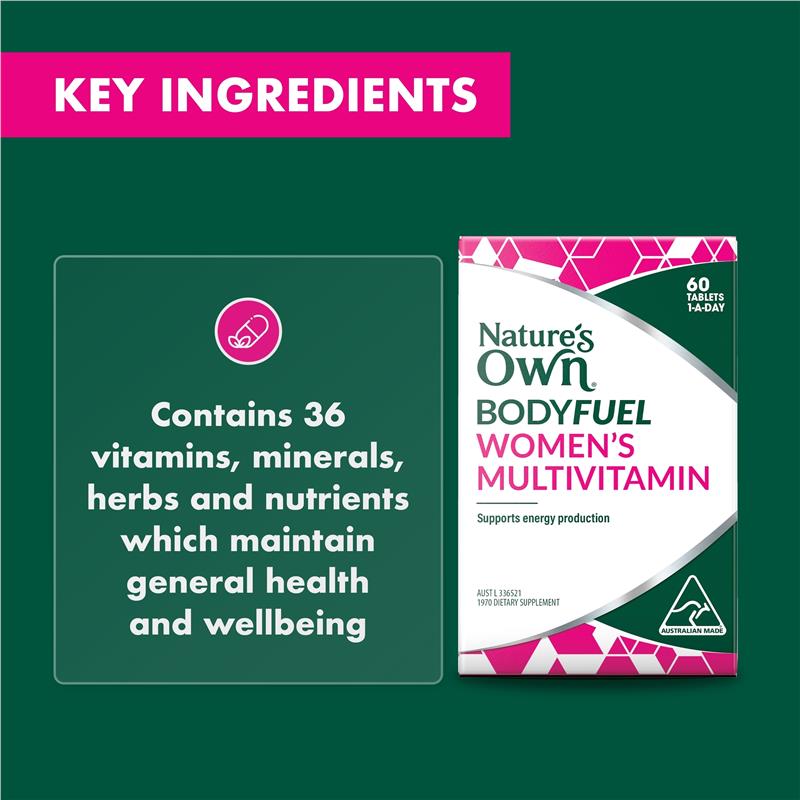 Load image into Gallery viewer, Nature's Own Bodyfuel Women's Multivitamin 60 Tablets
