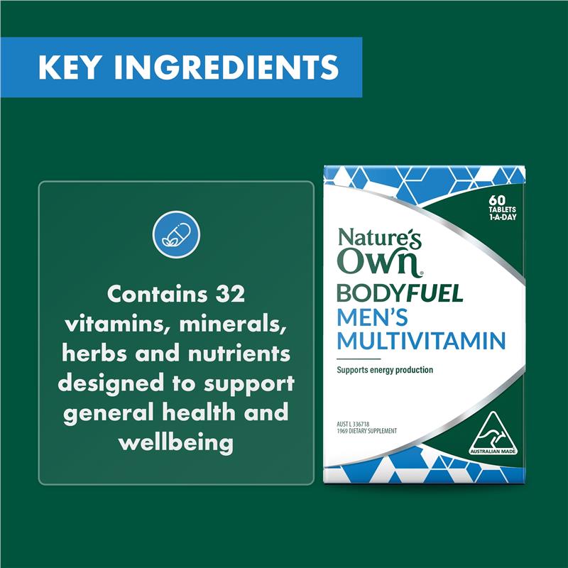Load image into Gallery viewer, Nature's Own Bodyfuel Men's Multivitamin 60 Tablets
