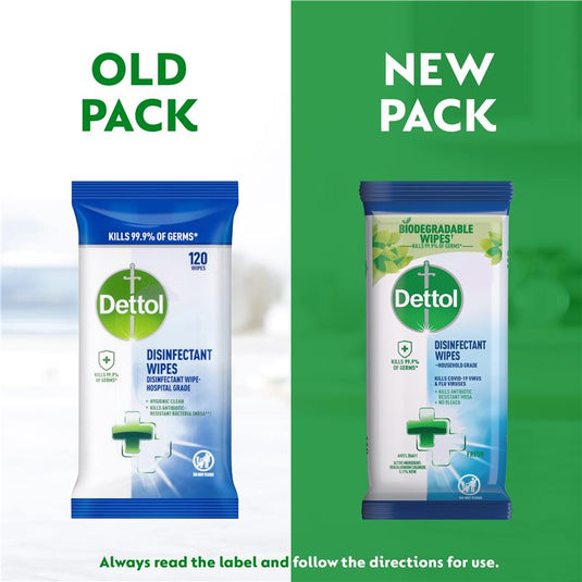 Dettol Antibacterial Disinfectant Surface Biodegradable Cleaning Wipes 110 Pack