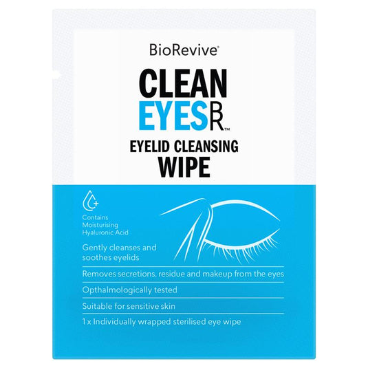 BioRevive Clean Eyes Eyelid Cleansing Wipes 30 Pack