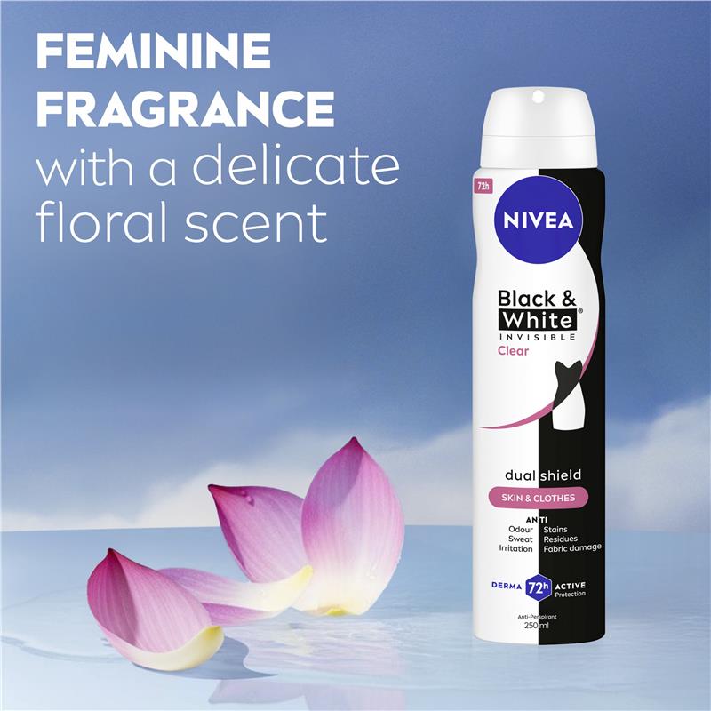 Load image into Gallery viewer, NIVEA Black &amp; White Clear Aerosol Deodorant 72H Protection 250ml
