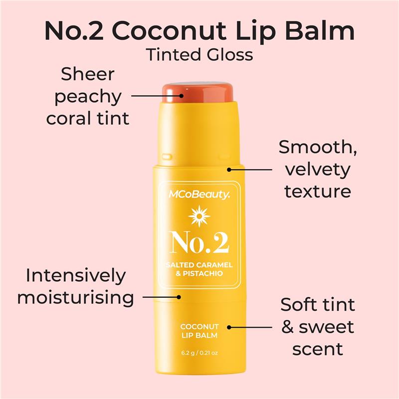 Load image into Gallery viewer, MCoBeauty Coconut Lip Balm No. 2 Salted Caramel &amp; Pistachio
