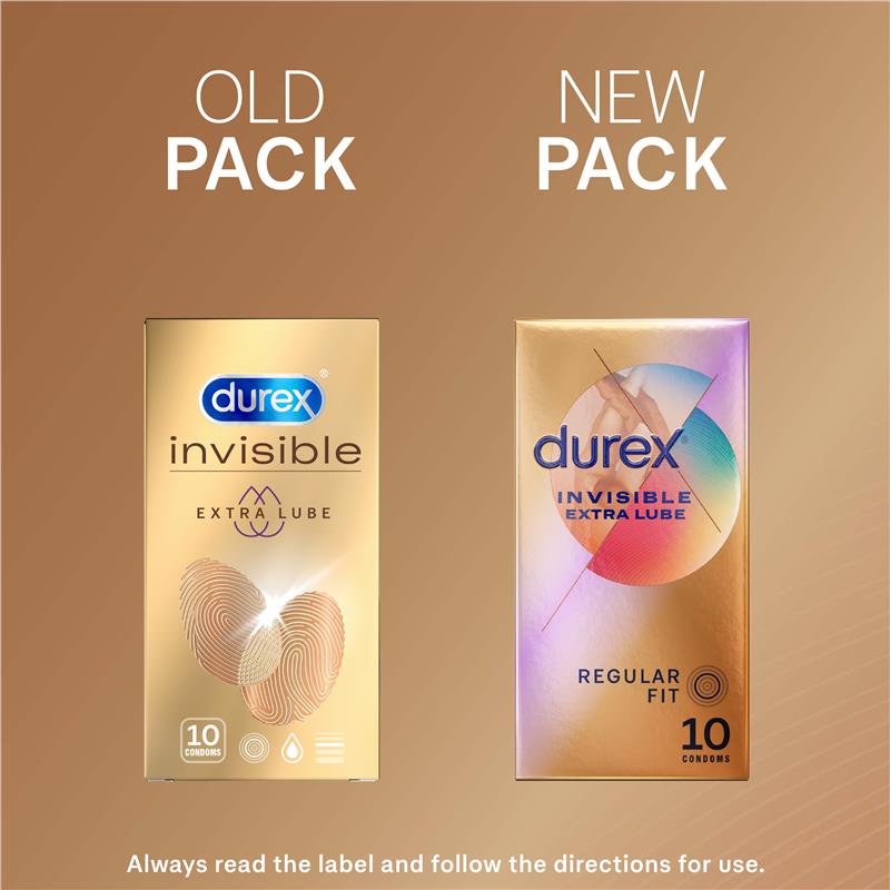 Load image into Gallery viewer, Durex Invisible Condoms Extra Lube 10 Pack
