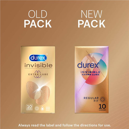 Durex Invisible Condoms Extra Lube 10 Pack
