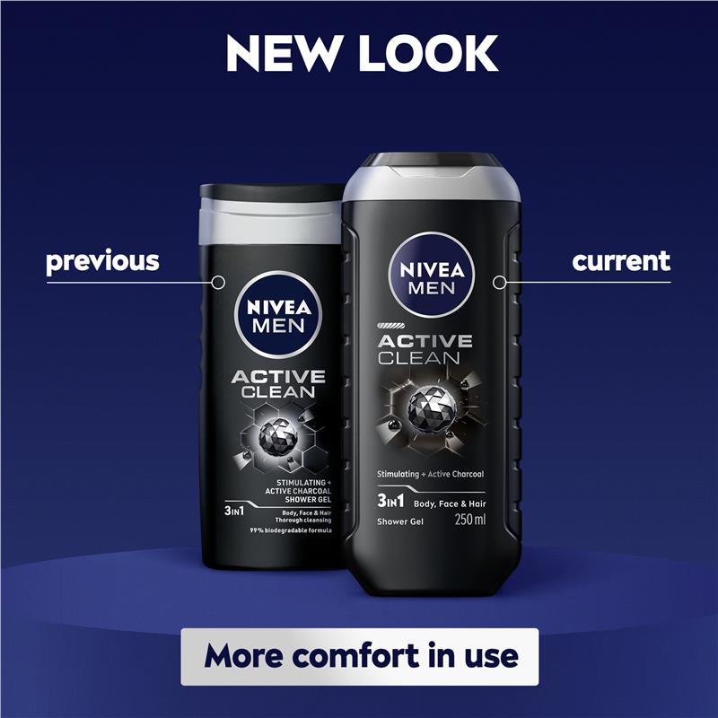 Load image into Gallery viewer, NIVEA MEN Active Clean 3-IN-1 Shower Gel Body Wash 500ml
