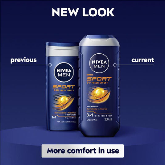 NIVEA MEN Sport 3-IN-1 Shower Gel Body Wash 500ml