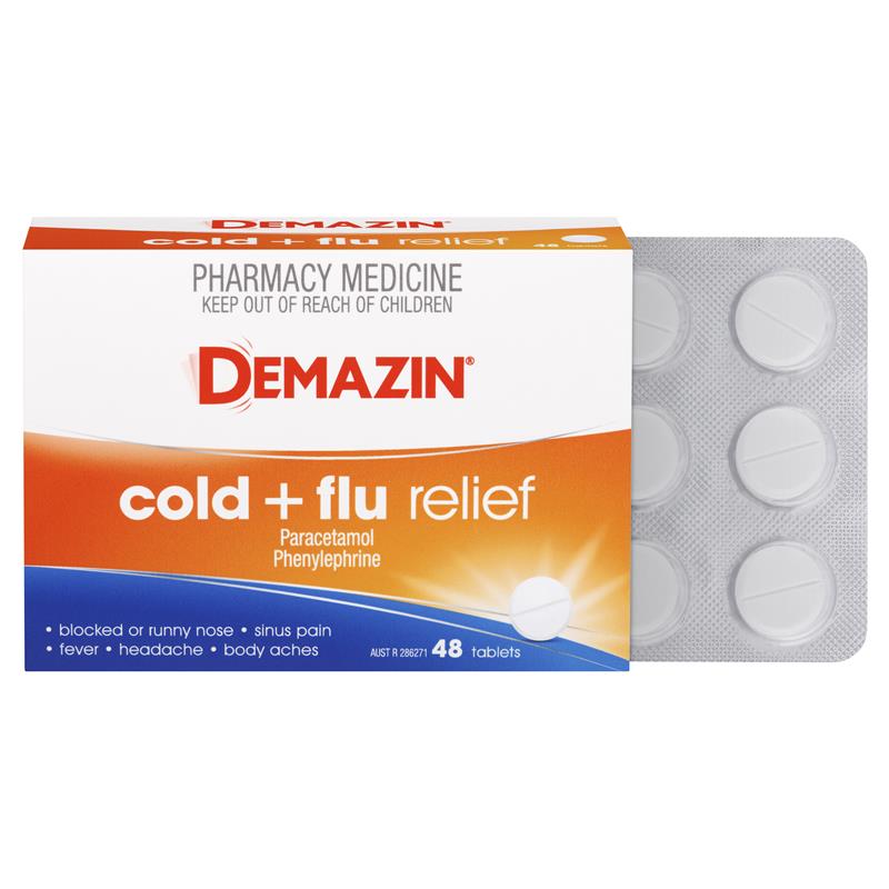 Load image into Gallery viewer, Demazin Cold &amp; Flu Relief 48 Tablets
