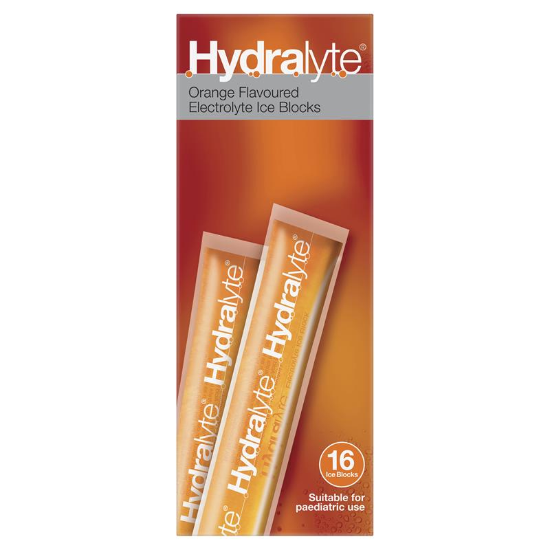 Load image into Gallery viewer, Hydralyte Rehydration Orange Flavoured Ice Blocks 16 Pack
