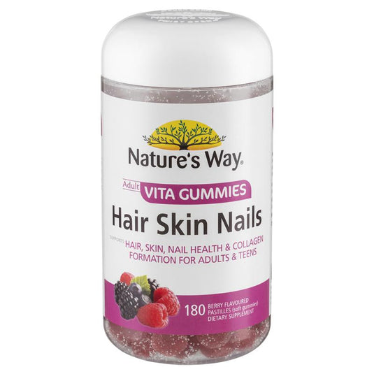 Nature's Way Adult Vita Gummies Hair Skin Nails 180 Gummies Exclusive Size