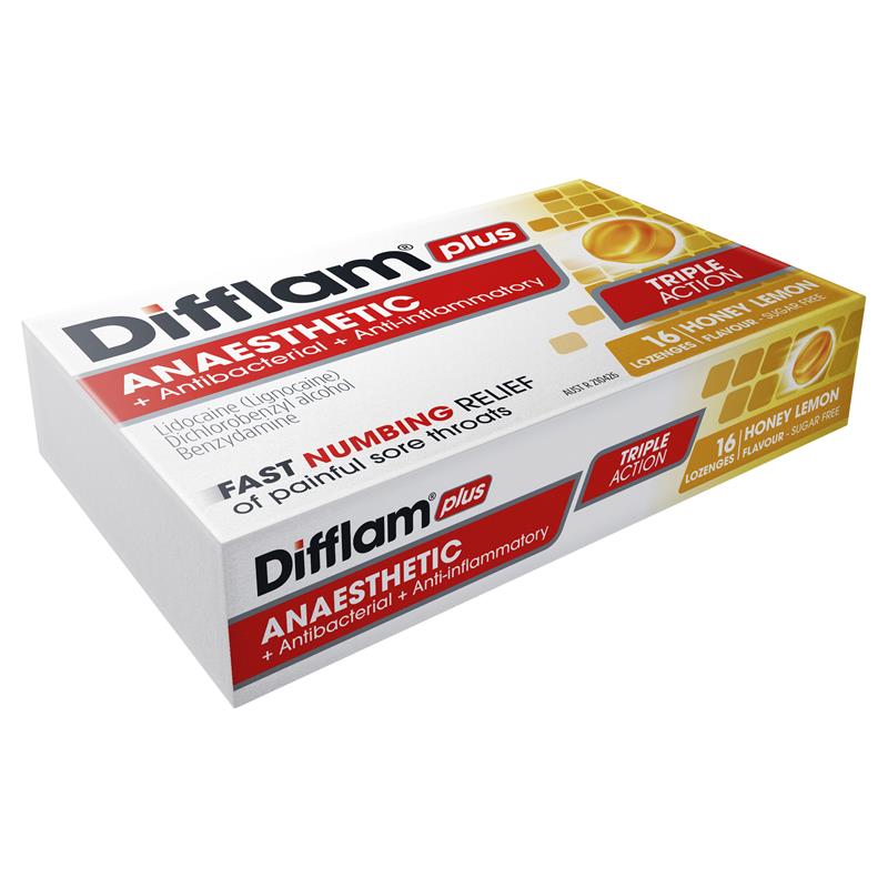 Load image into Gallery viewer, Difflam Plus Anaesthetic Sugar Free Honey And Lemon 16 Lozenges
