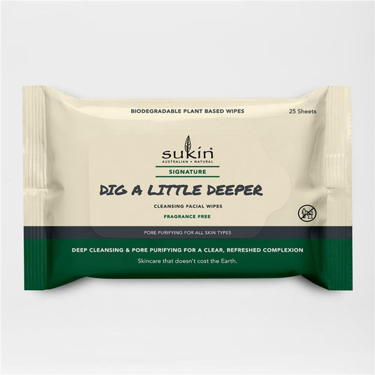 Sukin Signature Dig A Little Deeper Pore Purifying Wipes 25 Pack